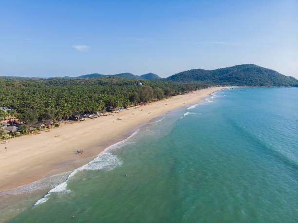 istock Agonda Beach aerial drone view. Goa. India 1253596930