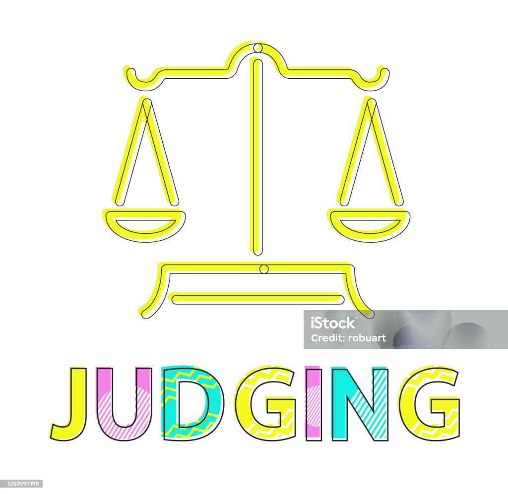 Judging Sign Judging Isolated On White Vector Illustration Stock Illustration ...