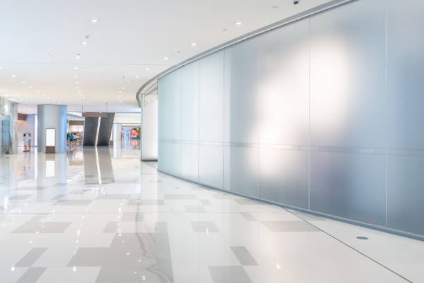 istock modern shopping mall interior with shopfront and corridor. 1253599098