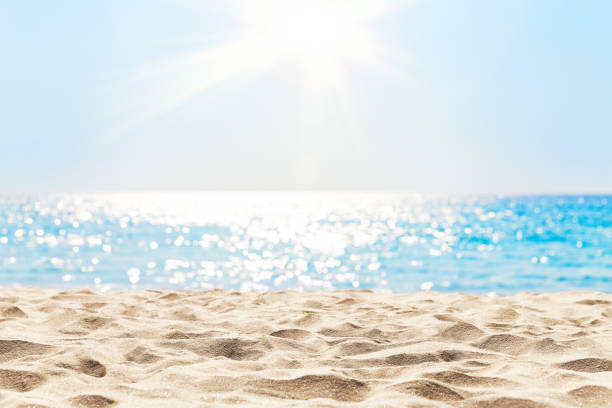 istock Blurred blue sky and sea with bokeh light. 1253605828