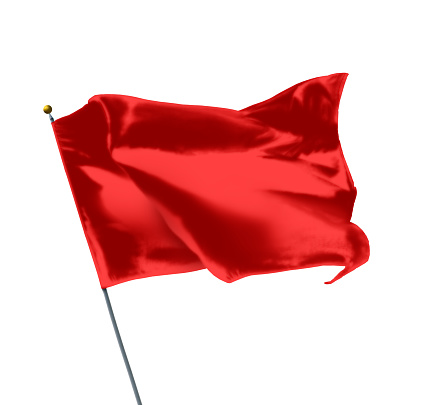 Red Mockup Flag Isolated on White Background