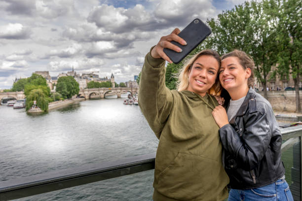 istock Friends in Paris taking selfie 1253610609