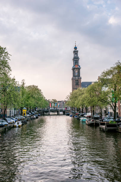 istock Sunset In Amsterdam Canal, The Netherlands 1253611608