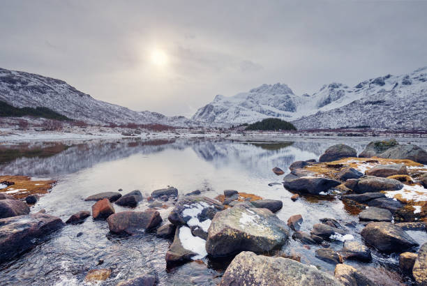 istock Sunset fjord in winter 1253612541