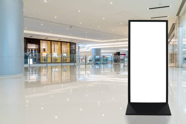 Empty billboard for mock up in modern shopping mall. stock photo