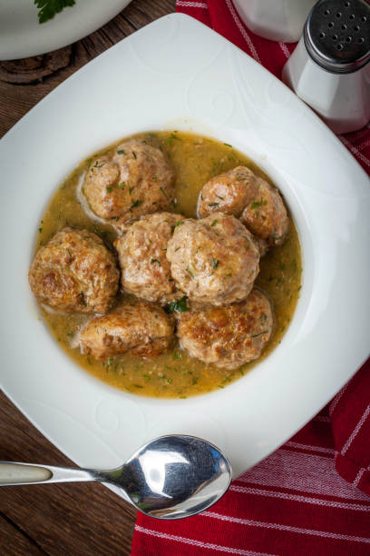 istock Pork meatballs with dill sauce. 1253613060