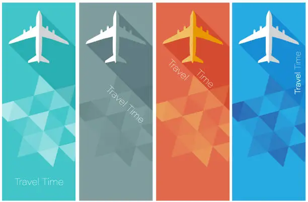 Vector illustration of Travel Time abstract banner set