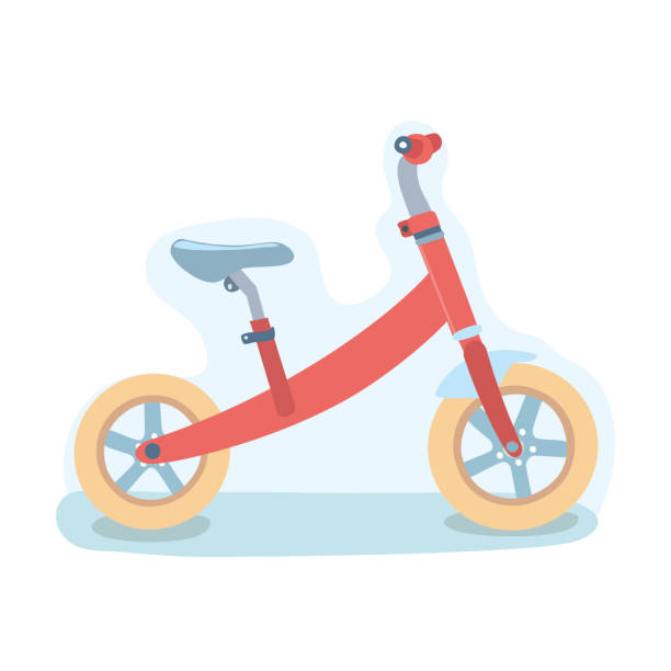 istock Illustration of balance bicycle on isolated white background 1253616007