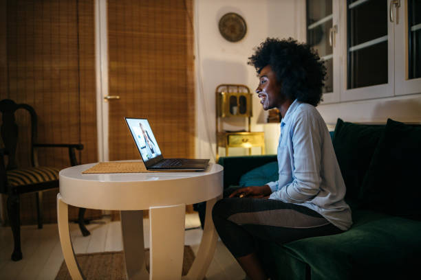 istock Young woman having video call 1253617513