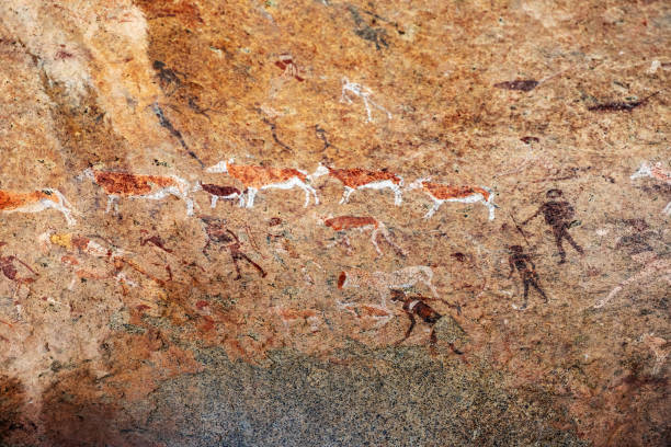 istock White lady wall paintings in Brandberg, Namibia 1253617918