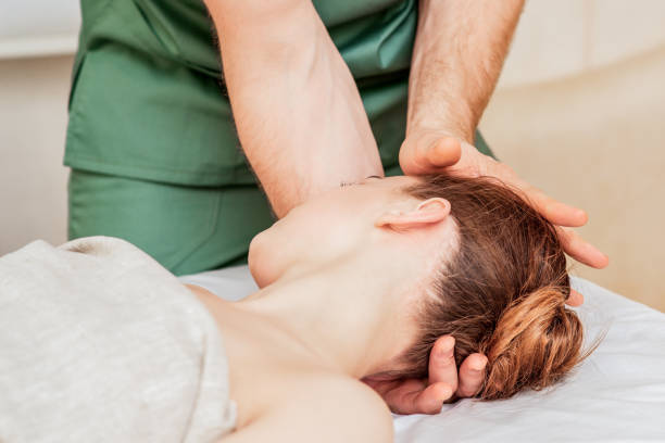 istock Head massage of woman. 1253620251