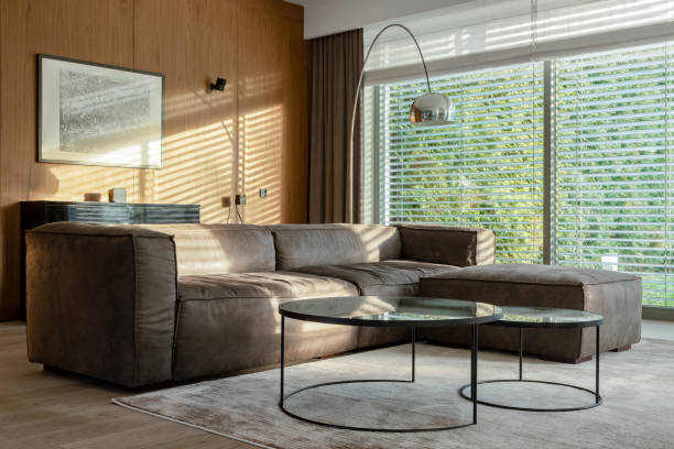 istock Living room with garden view 1253621776