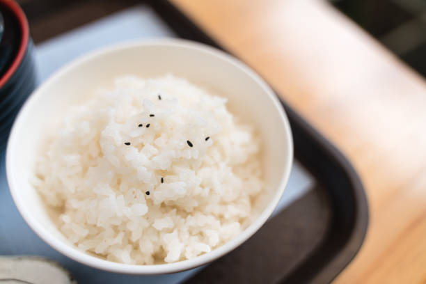 istock Bowl of cooked japanese rice 1253626592