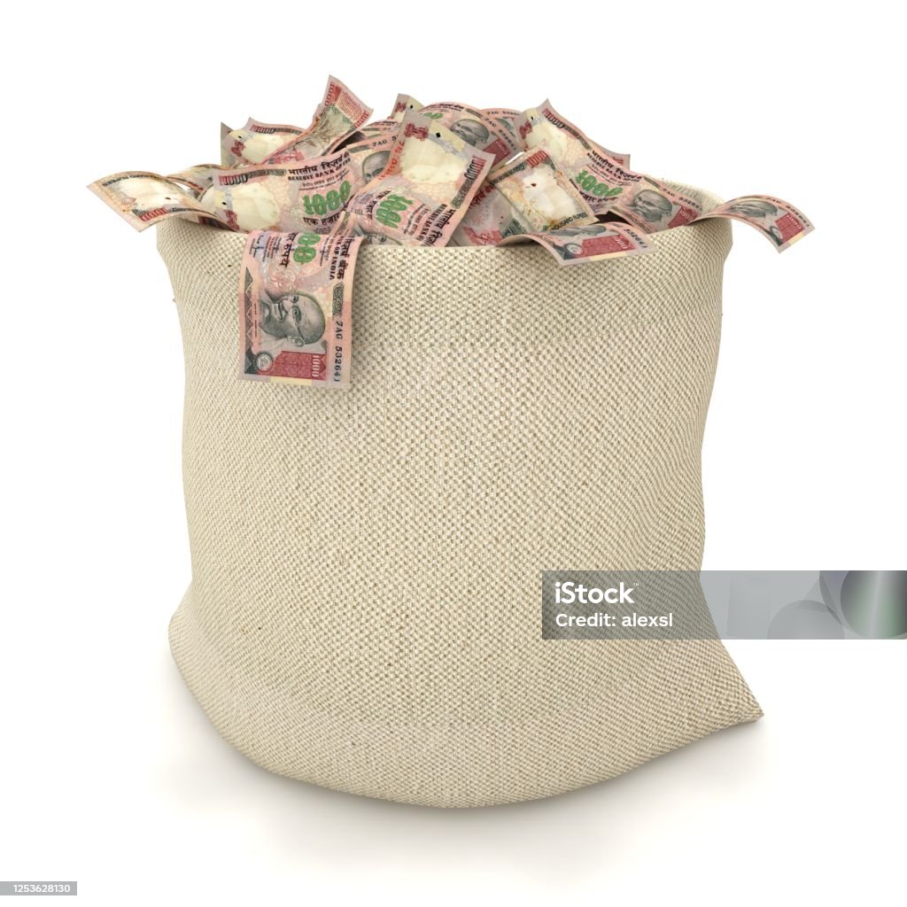 Indian Rupee Money Bag Wealth Stock Photo - Download Image Now ...