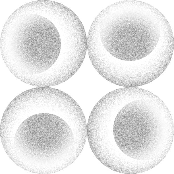 istock Abstract seamless black and white background of 3d pointillism spheres with an indent 1253645690