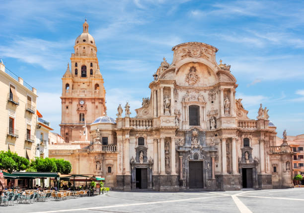 cattedrale chiesa di santa maria nel centro di murcia, spagna - santa maria foto e immagini stock