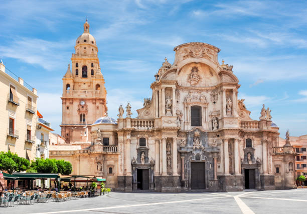 Cathedral Church of Saint Mary in center of Murcia, Spain Cathedral Church of Saint Mary in center of Murcia, Spain cathedrals stock pictures, royalty-free photos & images
