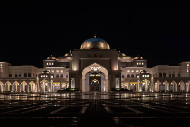 istock White palace with embroidered dome all lit up at dark night 1253651055