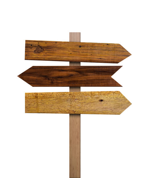 istock Old various wooden sign isolated on white background. Object with clipping path. 1253657605
