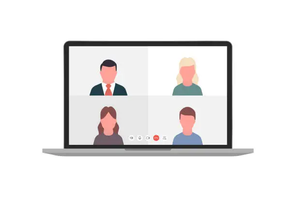 Vector illustration of Video call in your laptop. Vector eps10