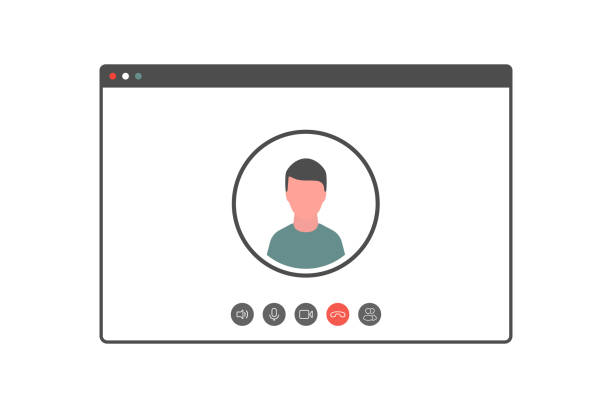 Video call window flat style. Vector eps10 Video call window flat style. Vector eps10 youtube logo stock illustrations