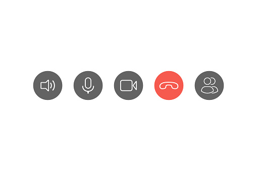 Video call button icon set. Vector eps10