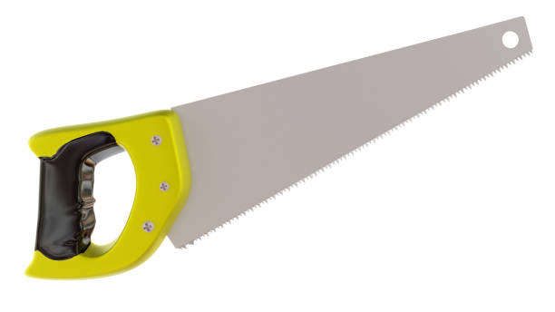 istock saw handsaw yellow hadle isoalted front view isolated - 3d rendering 1253670378