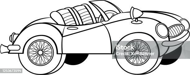 Cartoon Convertible Sports Car Stock Illustration - Download Image Now - Car,  Cartoon, Cheerful - iStock