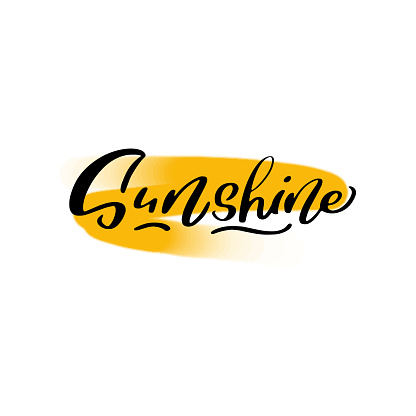 Ilustración de Letras De Sol Escritas Por Pincel Caligrafía Del Sol y