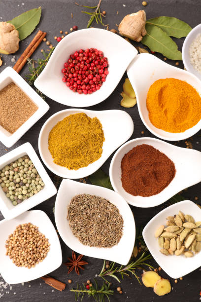 istock assorted of spices and herbs- top view 1253675061