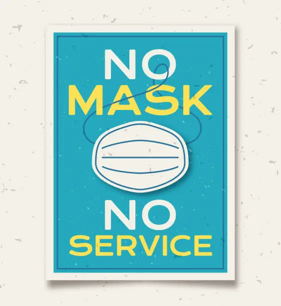 Vector illustration of No Mask No Service Sign