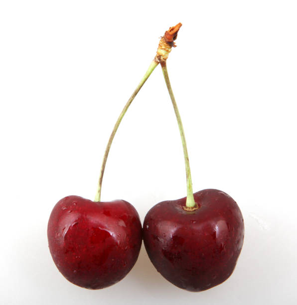 istock Sweet cherry isolated on white background 1253677626