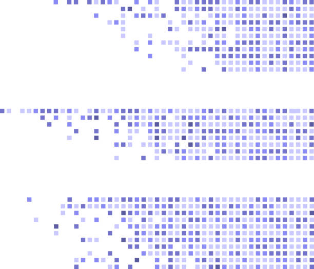 blue pixel stripes pixelated pattern strips designs bit binary stock illustrations
