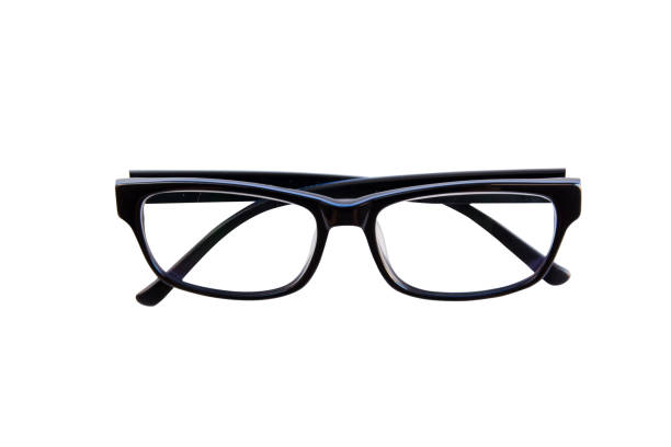 istock Black eyeglasses frame isolated on white background. with clipping path 1253679085