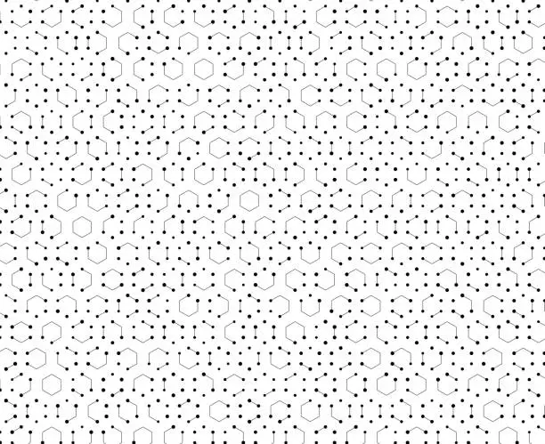 Vector illustration of techy hexagons pattern
