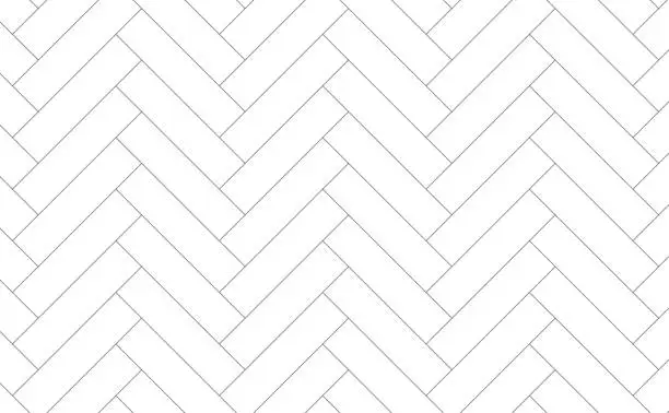 Photo of white herringbone wall seamless texture with black outline