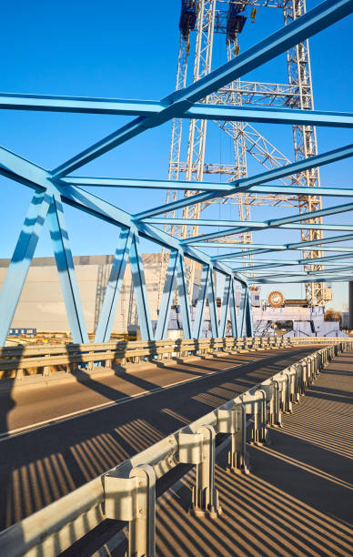 istock Brdowski road bridge in Szczecin at sunset, Poland. 1253682003