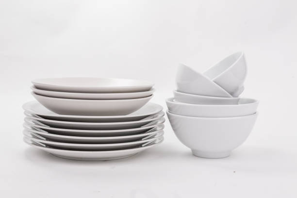 istock Set of white dishes and kitchen ware 1253682956
