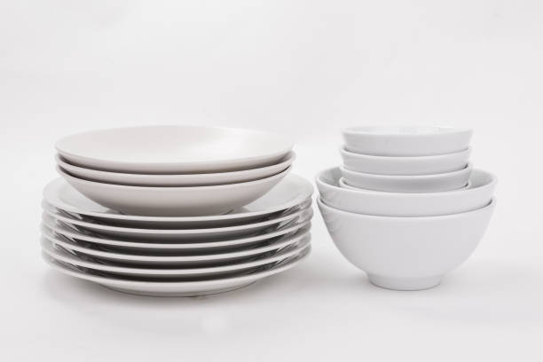 istock Set of white dishes and kitchen ware 1253682965