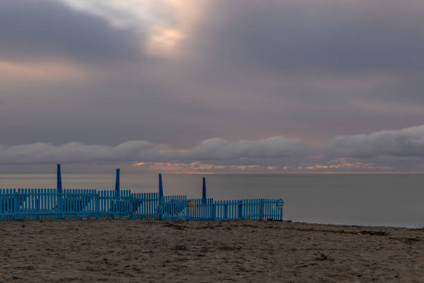 Peace and silence of the beach at dawn