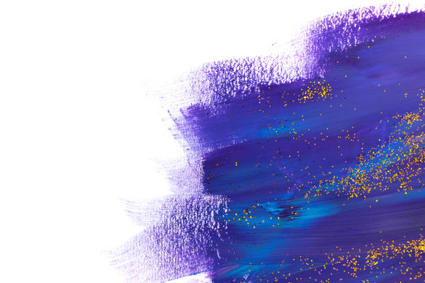 istock Acrylic brush stroke with golden glitter isolated on a white background. 1253693845