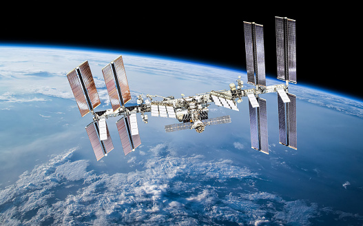 Estación de la ISS en órbita del planeta Tierra. Elementos de esta imagen proporcionada por la NASA photo