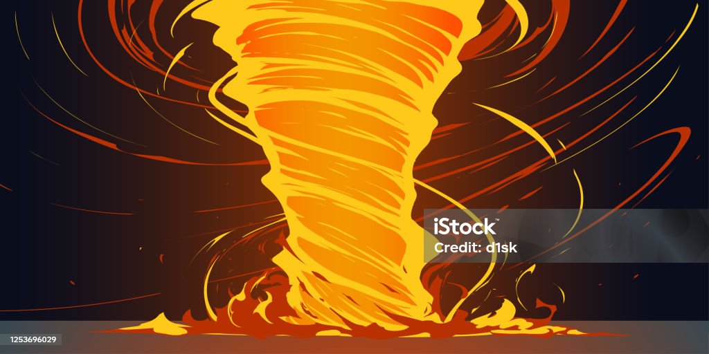 Badai Api Gaya Datar Api Twist Tornado Ilustrasi Stok - Unduh Gambar Sekarang ...