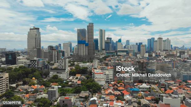Aerial Panorama Of The City Center With Skyscrapers Jakarta Indonesia Stock Photo - Download Image Now