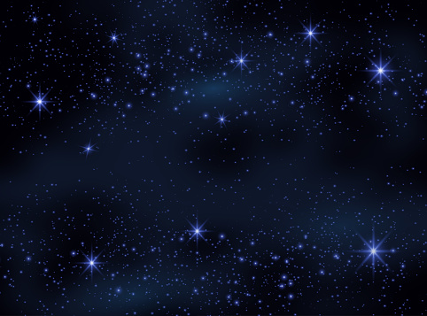 Magic Space. Fairy Dust. Infinity. Abstract Universe Background. Blue Gog and Shining Stars