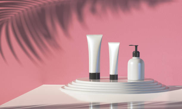 istock 3d rendering template for care cosmetic products 1253702966