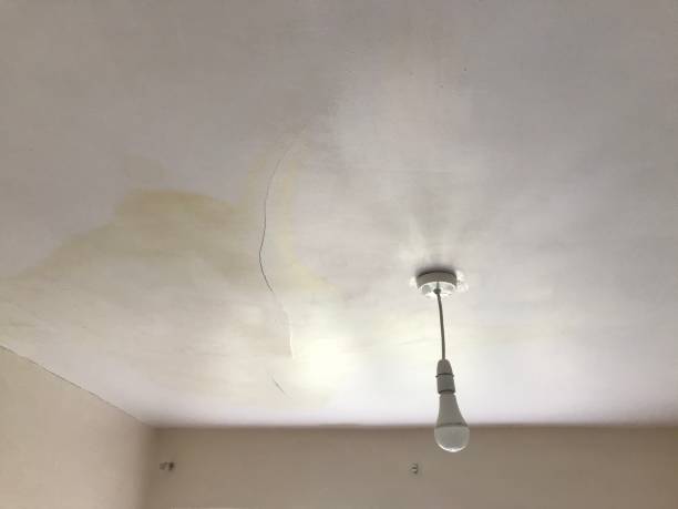 istock Cracked ceiling due to water leak 1253703934