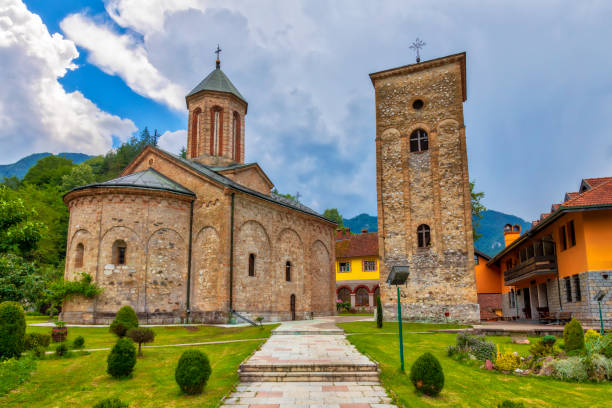 Serbian Orthodox Raca Monastery stock photo