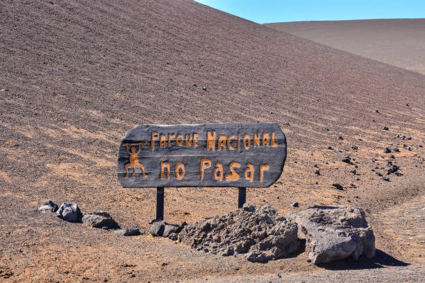 istock Volcanic landscapes on Timanfaya. 1253706983