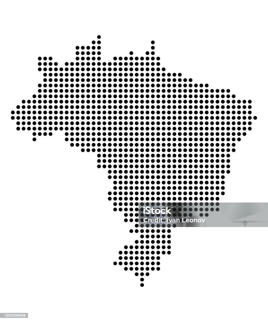Mapa do Brasil a partir de pontos - Vetor de Brasil royalty-free